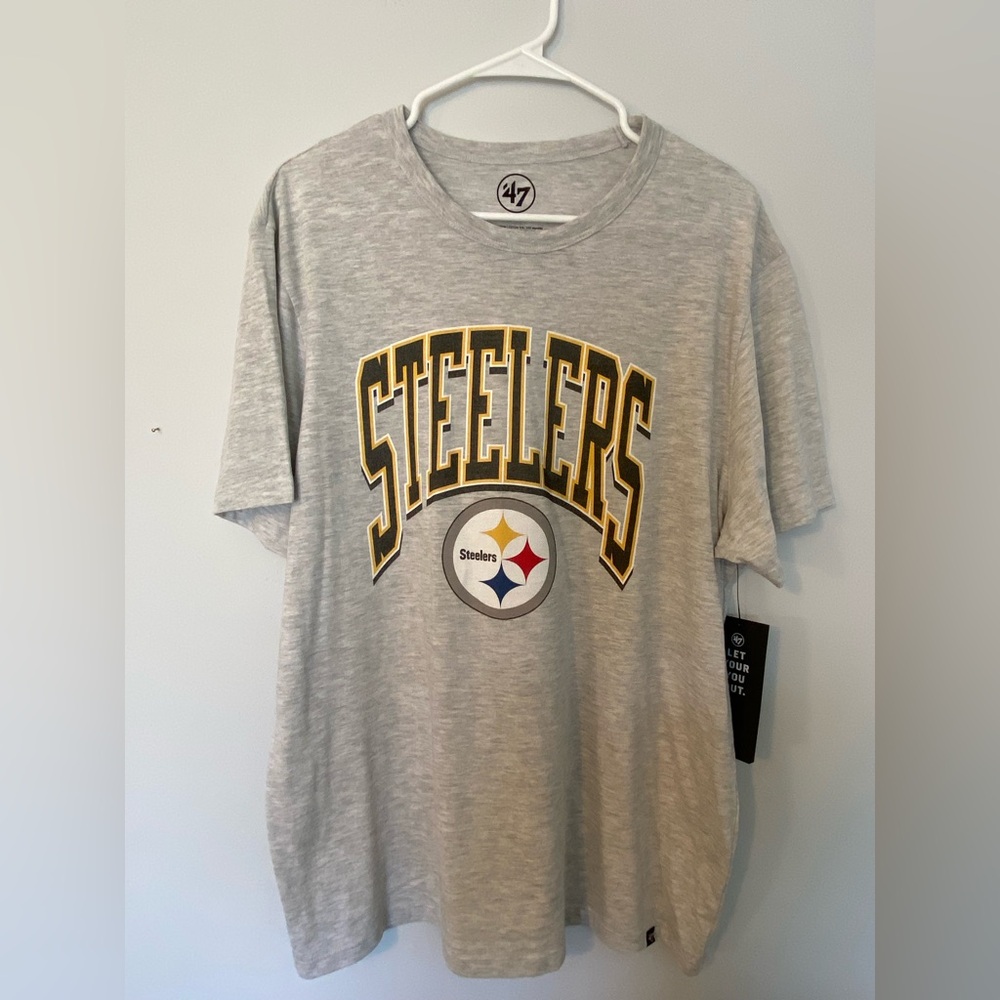 47 Gray Short Sleeve Steelers Tee NEW